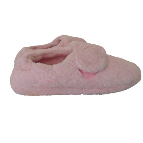 Shoes - New Women's Adjustable Wrap Slippers Terry Cloth Memory Foam Size 8 Pink